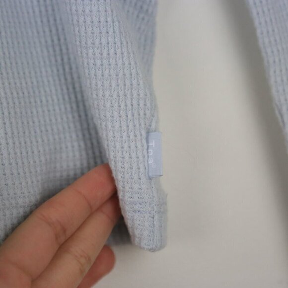 Aritzia Tna Cropped Grey Mock Neck Pullover Thermal Top Size Small - Picture 3 of 7